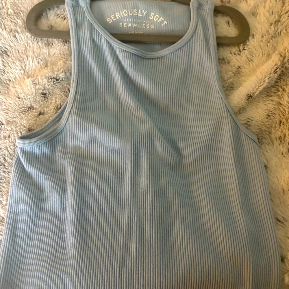 Baby Blue Crop Top Tank Top Size: S from Aeropostale